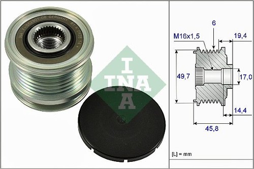 Alternator freewheel clutch - alternator,